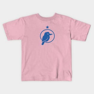 Stylized silhouette of Kookaburra in blue ink Kids T-Shirt